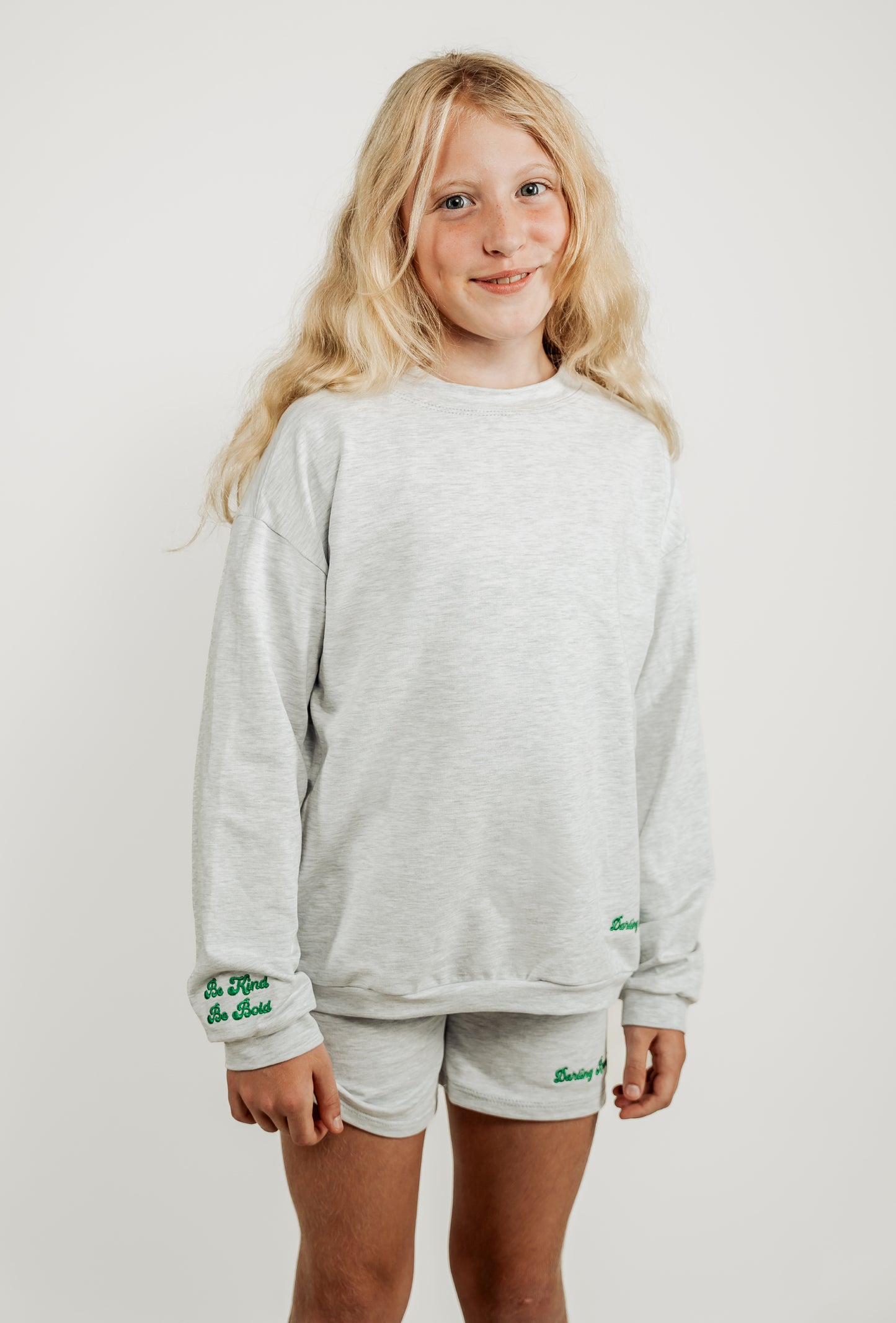 Signature French Terry Short in Gray/Green